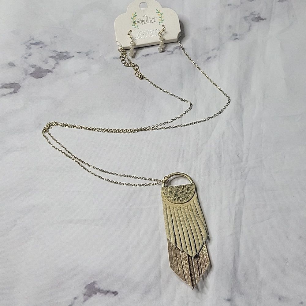 Velvet Leather Tassel Necklace